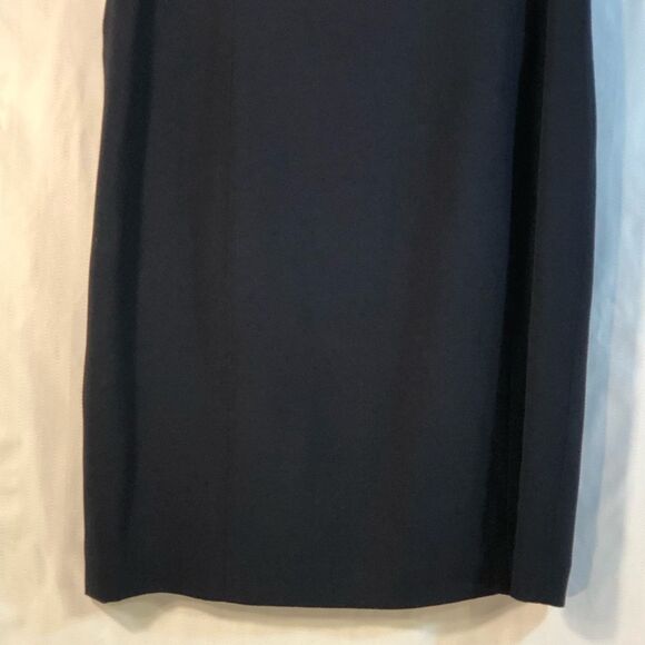 Tamotsu New York Crepe Navy Blue Crew Neck Sleeveless Sheath Dress M - Picture 3 of 9